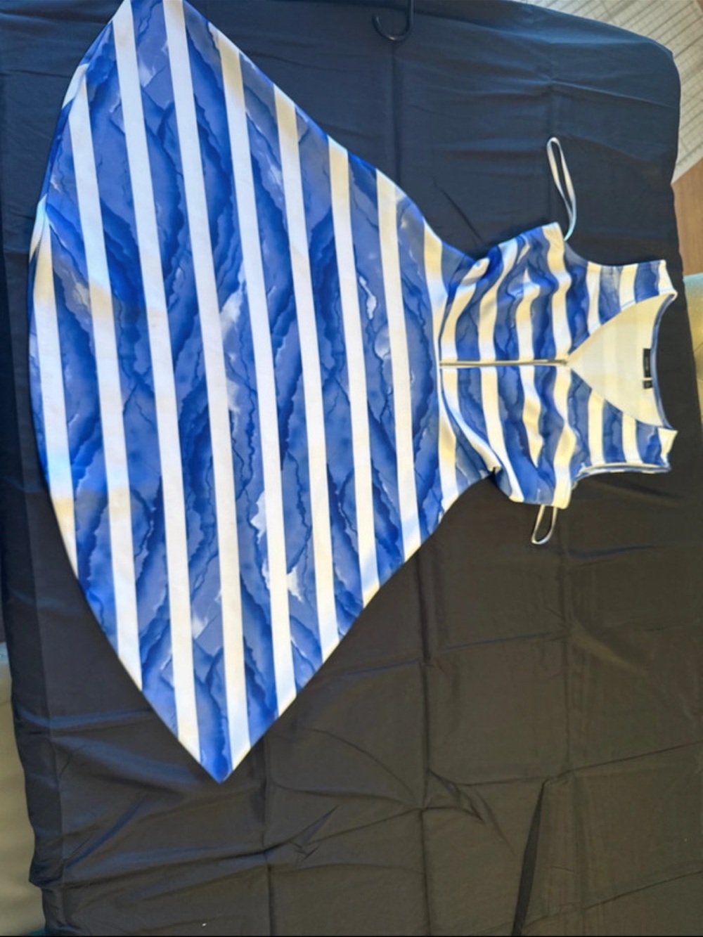 Apt. 9 Blue & White Striped Sleeveless Fit-and-Flare Dress